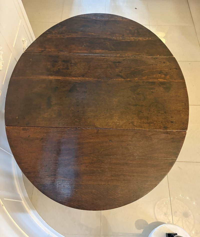 Exceptional Quality Antique 17th Century Oak Gateleg 6 Seater Dining Table with Bobbin Turned Legs - Image 9